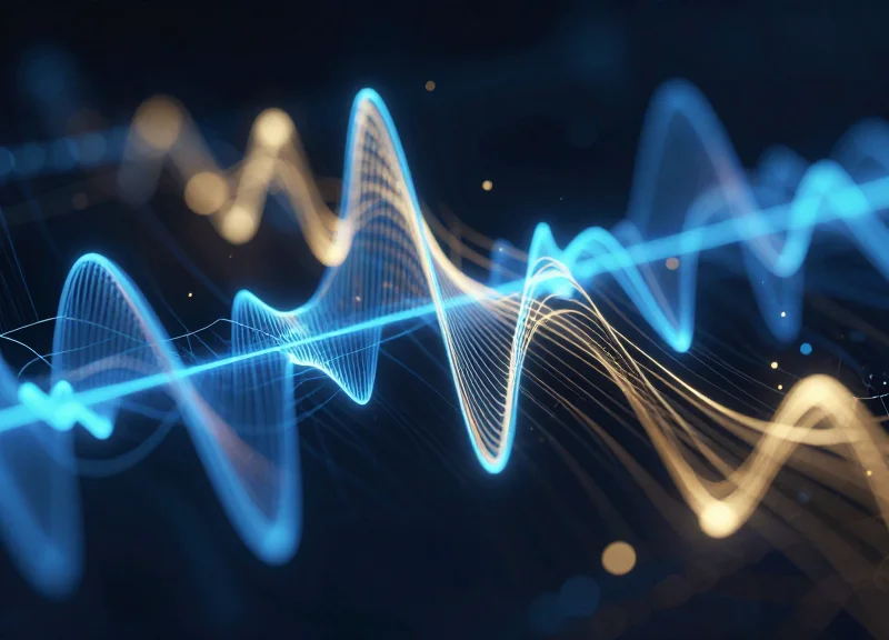 Abstract representation of microwave electromagnetic signals in a retail environment.