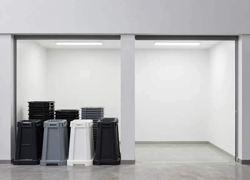 A side-by-side visual comparison of a store entrance with old security pedestals versus a clean entrance with invisible floor loops.