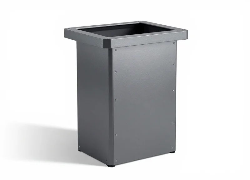 Close-up of a rugged, impact-resistant EAS pedestal with high-strength metallic frame.