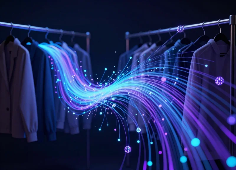 Abstract visualization of RFID signals in a retail environment