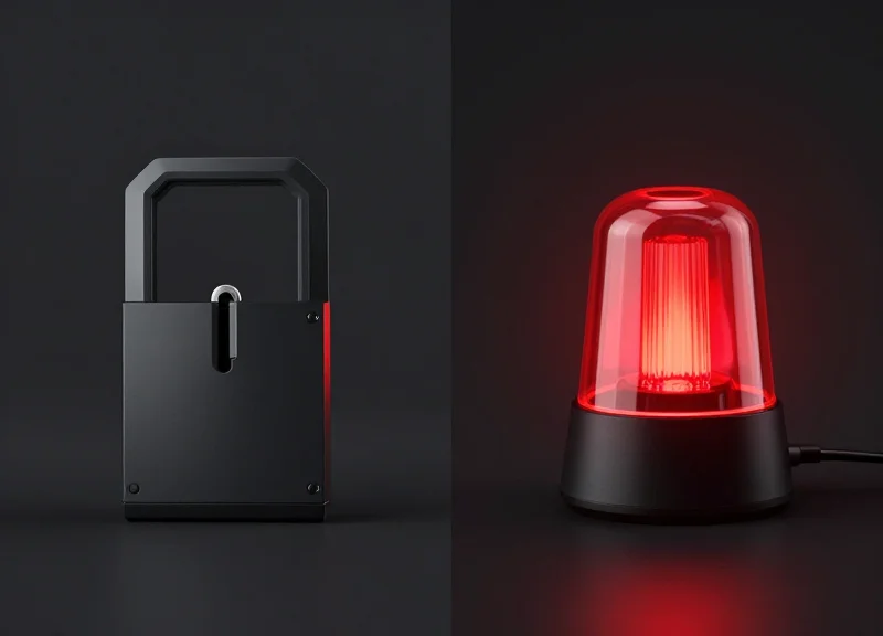 A side-by-side comparison illustrating a passive security cable versus an active alarm pulse effect.