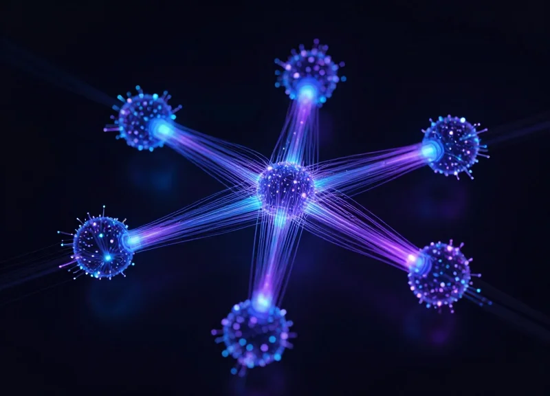 Abstract digital network representing EAS and RFID integration