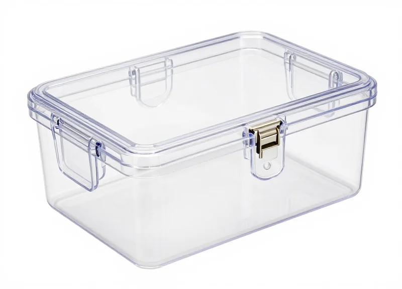 A clear polycarbonate EAS safer box designed for electronic retail security.