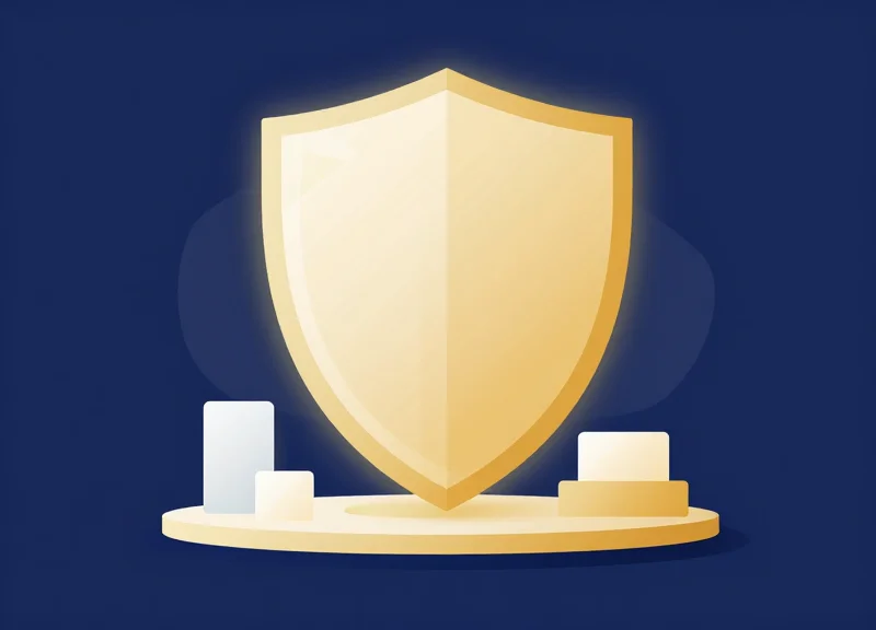 An abstract illustration representing security deterrence with a glowing shield icon over a boutique layout.