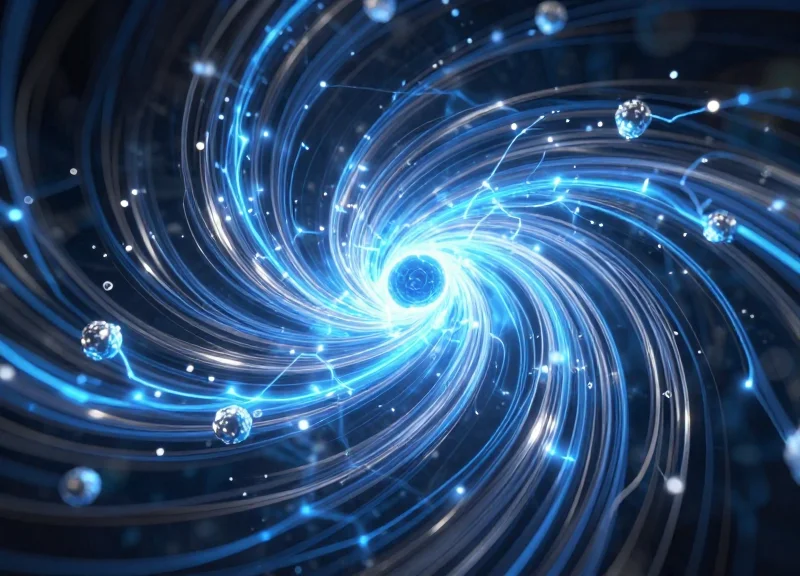 Abstract representation of high-strength magnetic field lines flowing with intensity.
