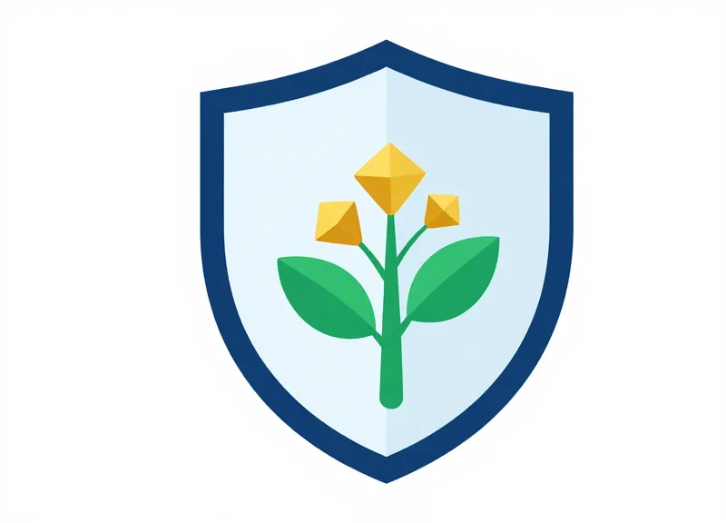 Flat vector illustration representing financial growth and retail security balance through metaphorical imagery.