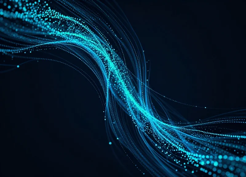 Abstract digital visualization showing a significant reduction in loss through downward light trails.