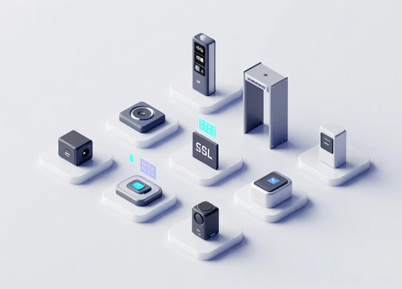Isometric view of a connected retail system including RFID tags and ESL labels