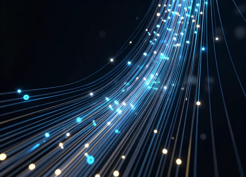 Abstract visualization of high-speed data streams representing sub-2 second response time.