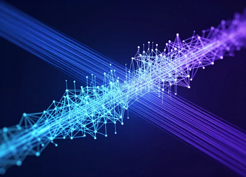 Visual representation of digital signal processing filtering out noise for retail security.