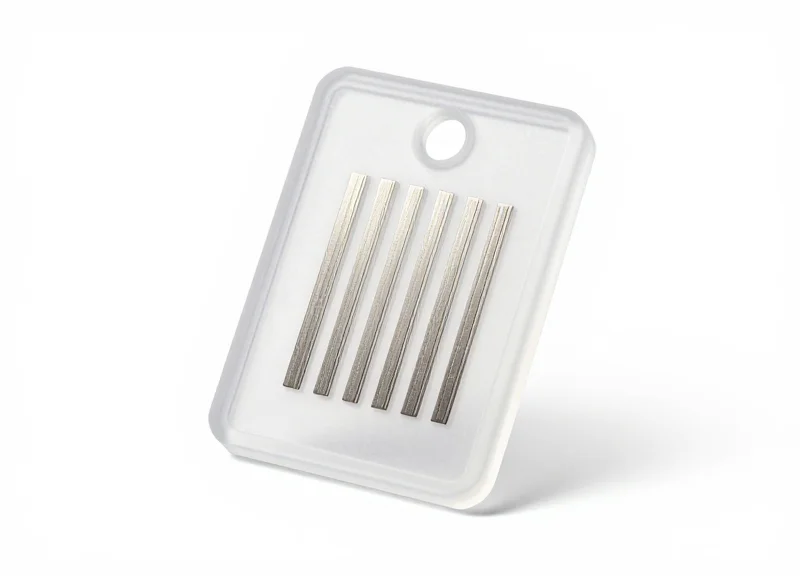 A specialized cryo-resistant RFID tag with a semi-transparent encapsulation on a clean white background.