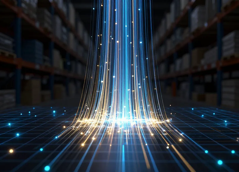 Abstract digital visualization of high-precision data streams in a warehouse setting
