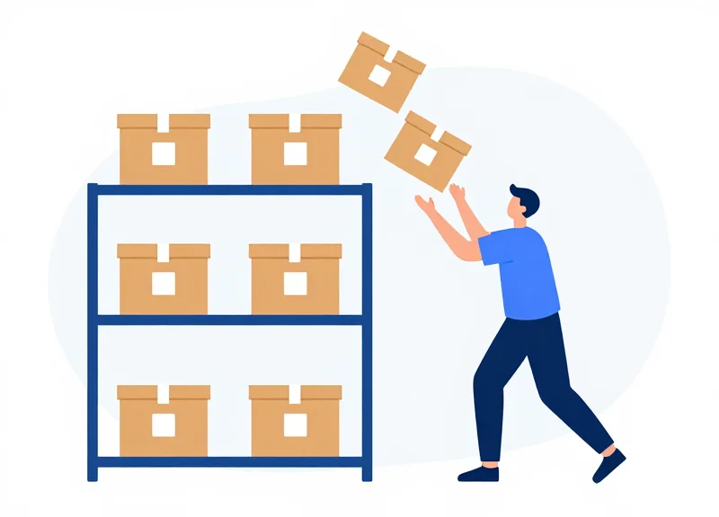 Flat vector illustration showing the chaos of manual inventory tracking