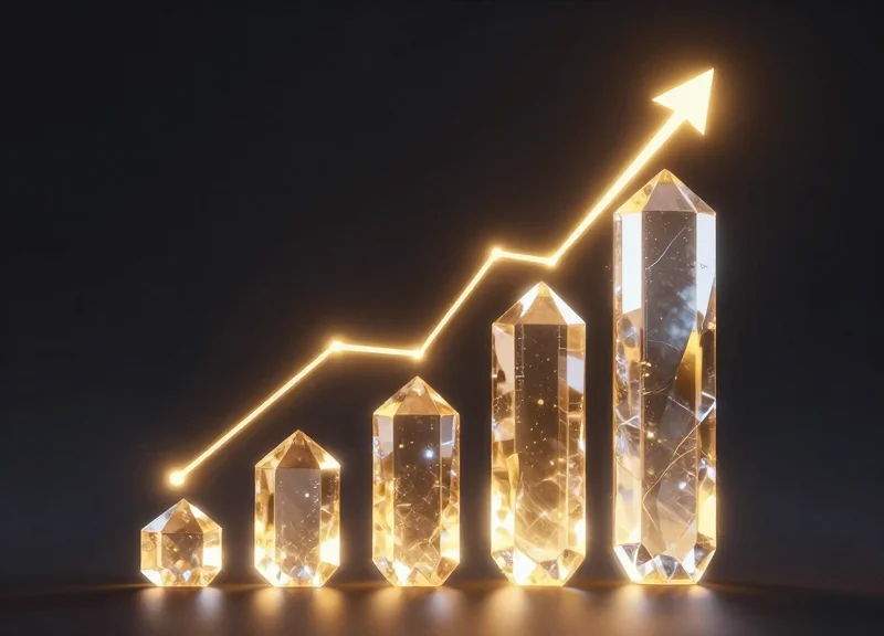 Rising abstract bars of light representing significant return on investment and efficiency gains.