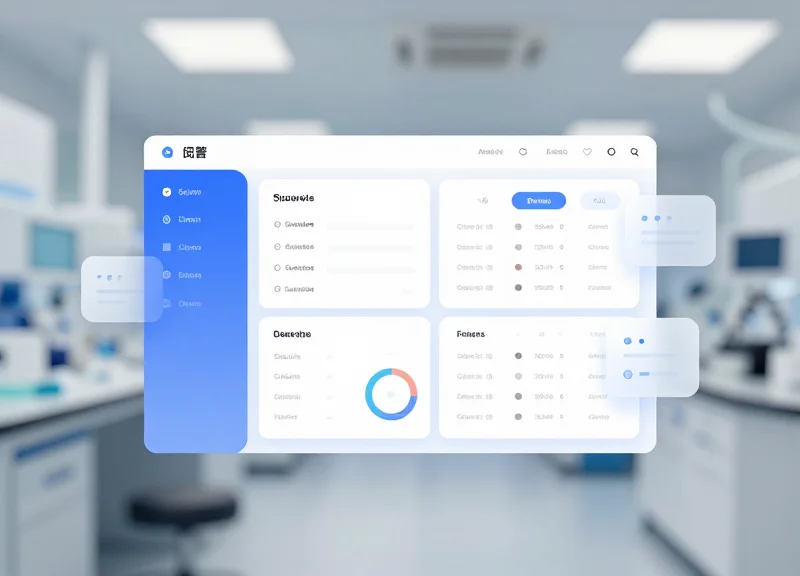 Modern software dashboard interface mockup representing laboratory management software.
