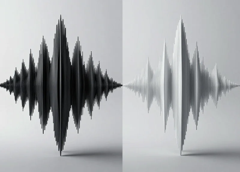 Side-by-side comparison of two abstract radio frequency wave patterns.