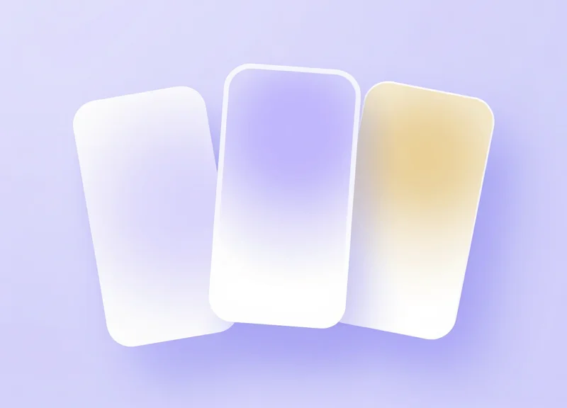 Abstract user interface design with glassmorphism effect for retail recommendations