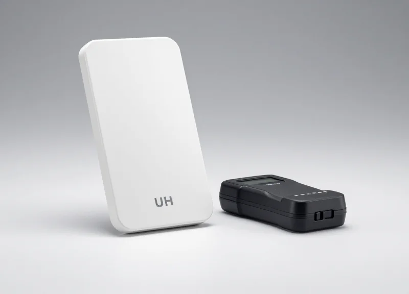 Professional UHF RFID antenna and compact reader hardware for industrial retail use.