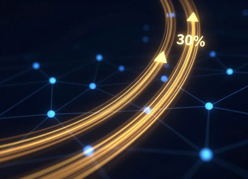Abstract visualization of efficiency gains with rising light trails