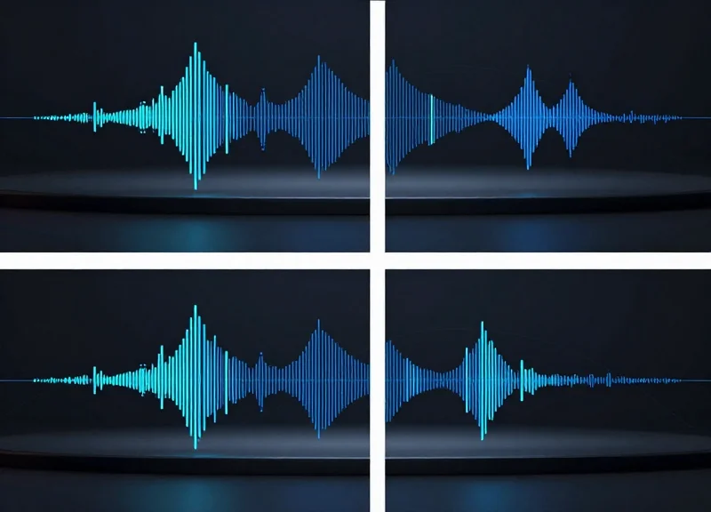 A side-by-side comparison of three different digital signal visualizations representing MQTT, REST, and OPC-UA protocols.