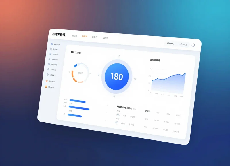 Modern ERP and RFID management dashboard mockup with glassmorphism effects and data widgets.