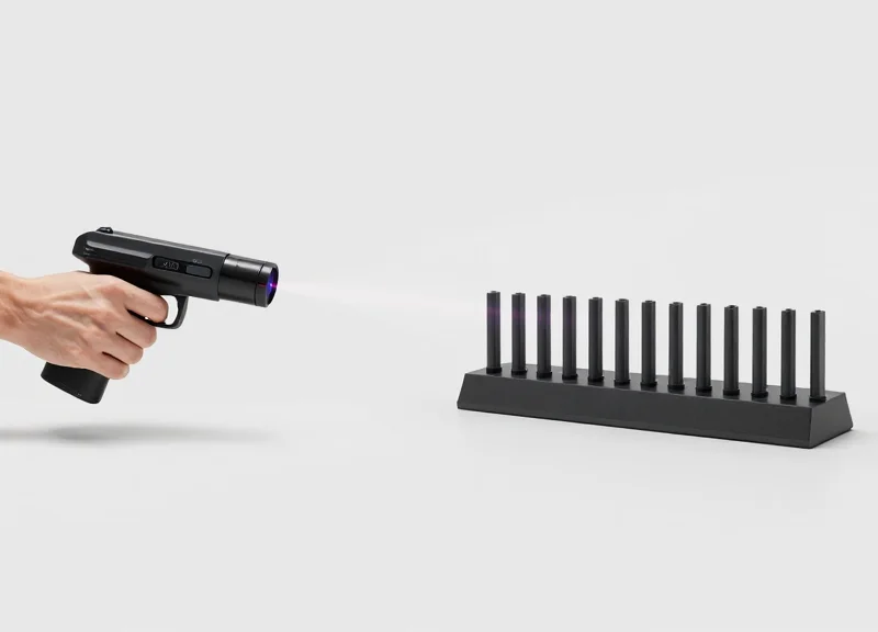Visual comparison between barcode scanning and RFID batch reading.