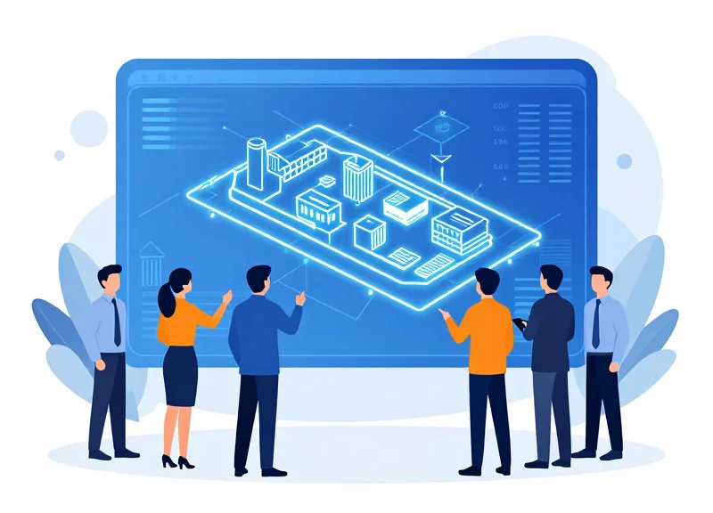 Business strategy concept for implementing RFID technology in an industrial facility.