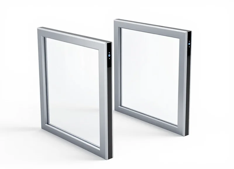 A professional product shot of sleek RFID security gates for high-traffic library entrances.
