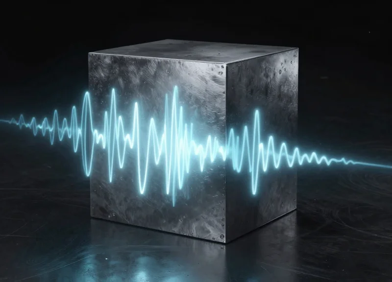Conceptual art of radio waves reflecting and bouncing off a massive steel surface