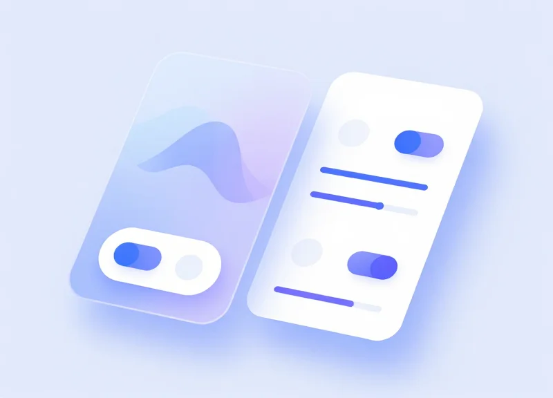Modern software dashboard interface with abstract controls for alert settings.