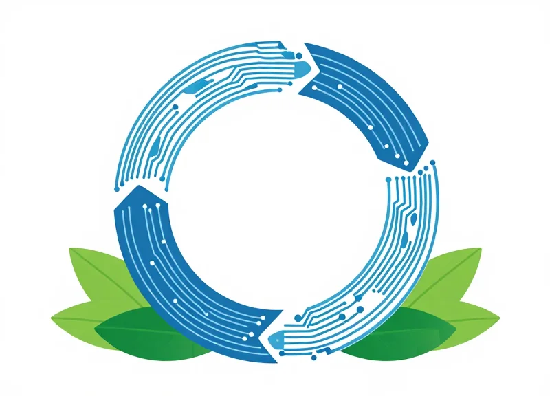 Illustration representing sustainable technology and the circular economy.