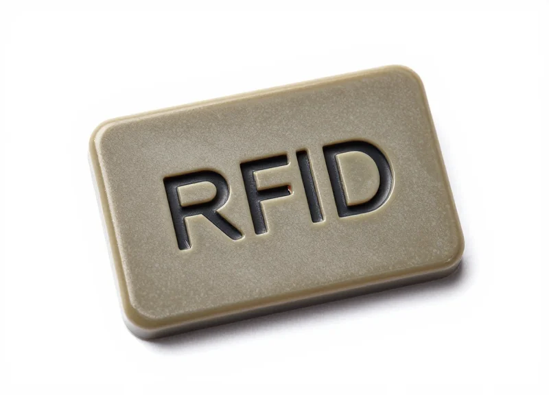 A specialized ceramic high-temperature RFID tag designed for industrial use, presented on a clean background.