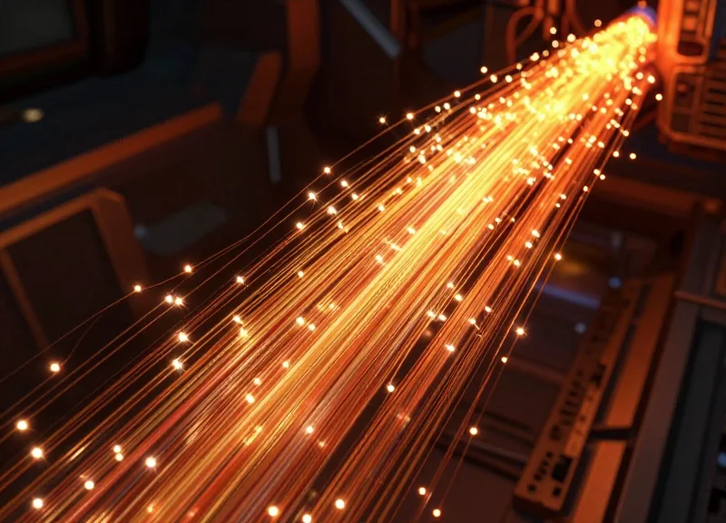 An abstract visualization of rising data curves and glowing nodes representing increased ROI in thermal manufacturing.