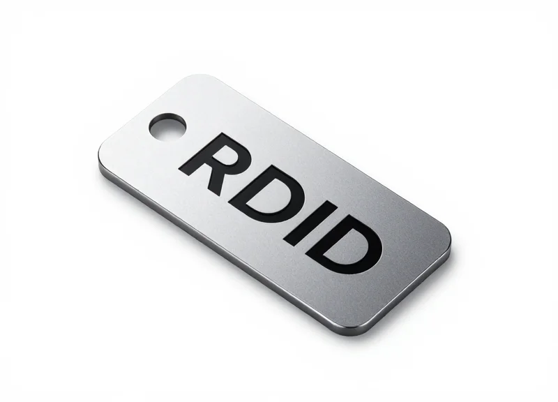 Close-up of a modern integrated RFID sensor tag for temperature and pressure tracking.