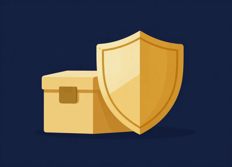 Flat vector illustration representing risk reduction and pharmaceutical product protection.