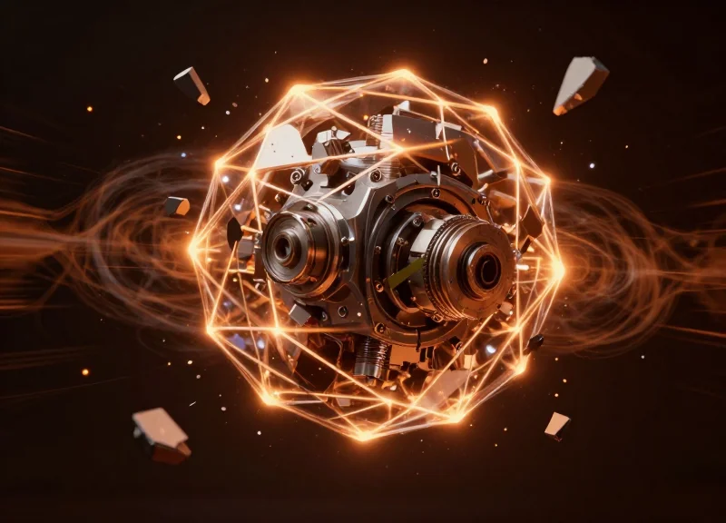 Surreal art representing durability and shock resistance for industrial electronic hardware.
