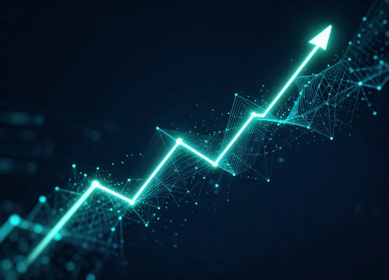 Abstract visualization of upward trending financial ROI data