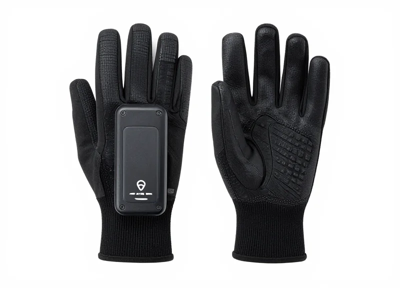 A high-tech wearable RFID glove scanner designed for logistics efficiency.