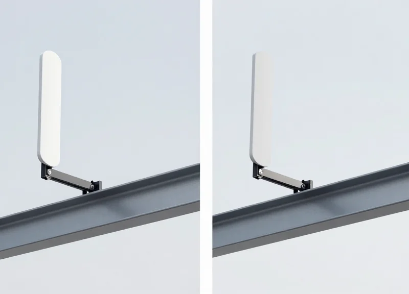 Comparison between top-down and side-focused RFID antenna mounting positions.