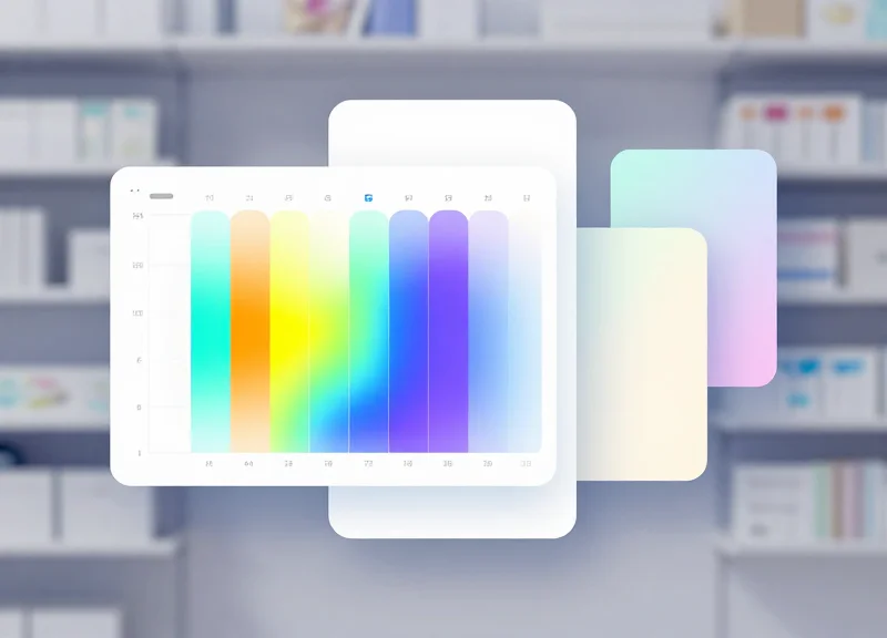 Abstract interface showing a signal mapping heatmap for warehouse testing.
