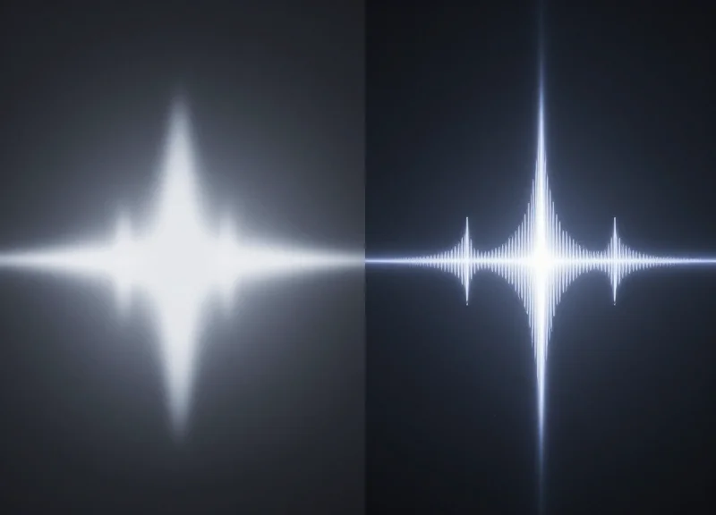 A side-by-side visual comparison of a wide unfocused energy flood versus a sharp, concentrated narrow-beam signal.