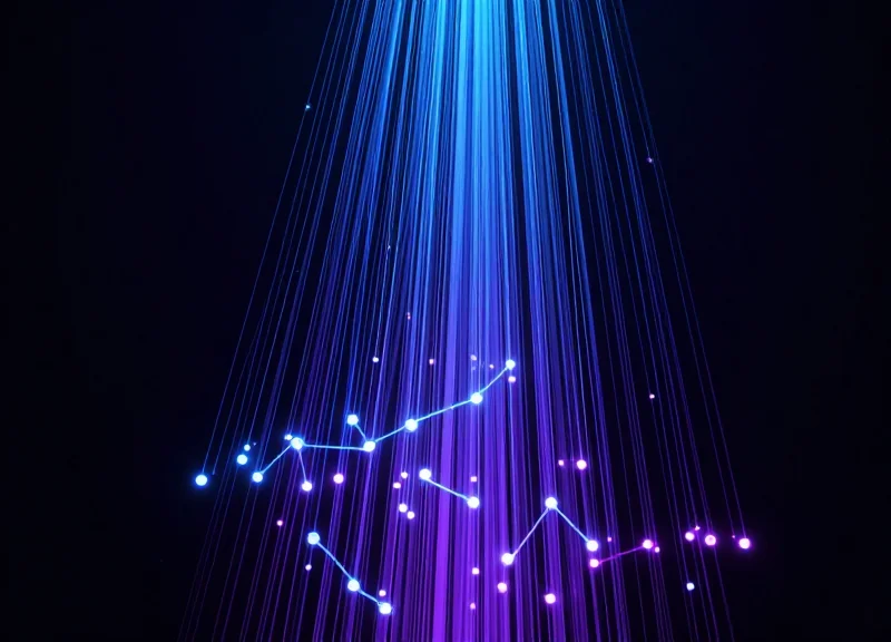 Abstract tech visualization of data streams converging towards a 2026 milestone