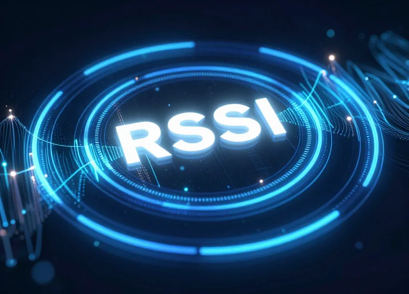 Abstract visualization of signal strength and RSSI thresholds.