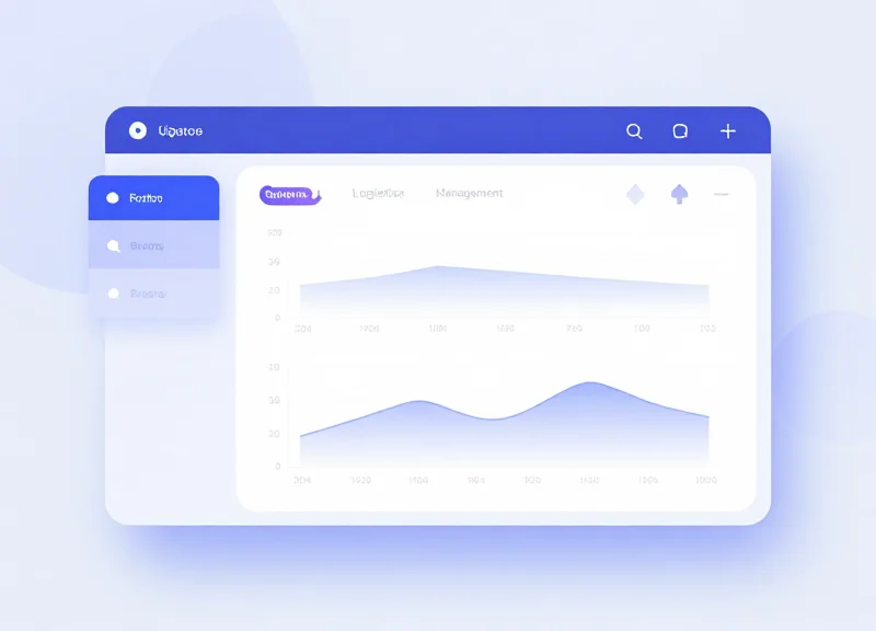 Modern abstract user interface representing cloud-based WMS and ERP integration for logistics management.