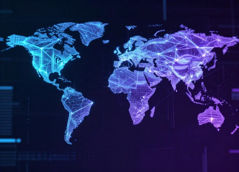 Abstract digital data streams representing real-time logistics information in 2026.