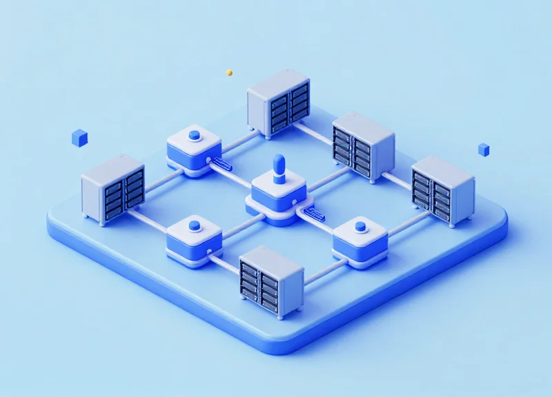 Isometric view of a factory infrastructure showing scalable RTLS sensors