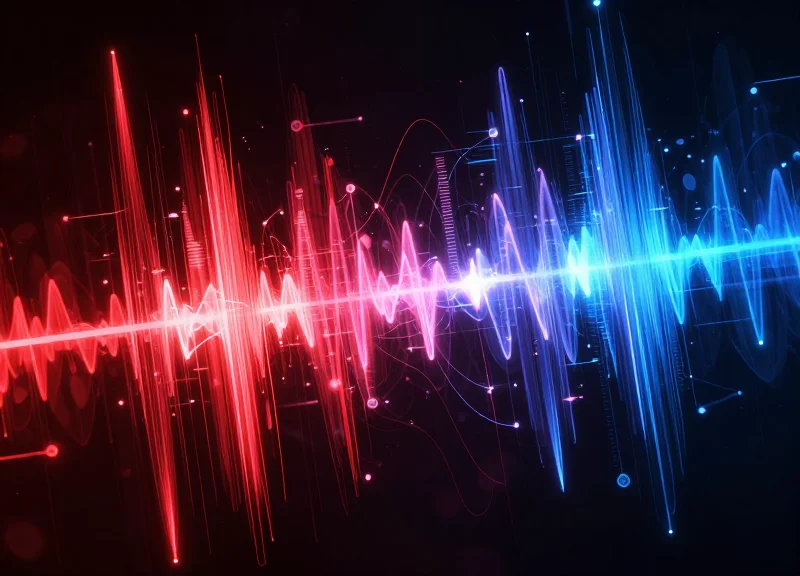 Abstract representation of radio frequency signal collision and interference