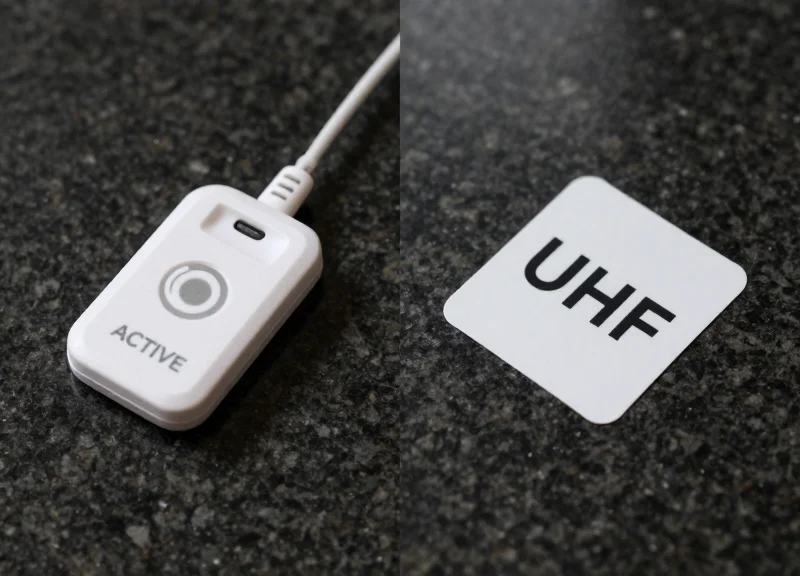 Side-by-side comparison of active and passive RFID tags