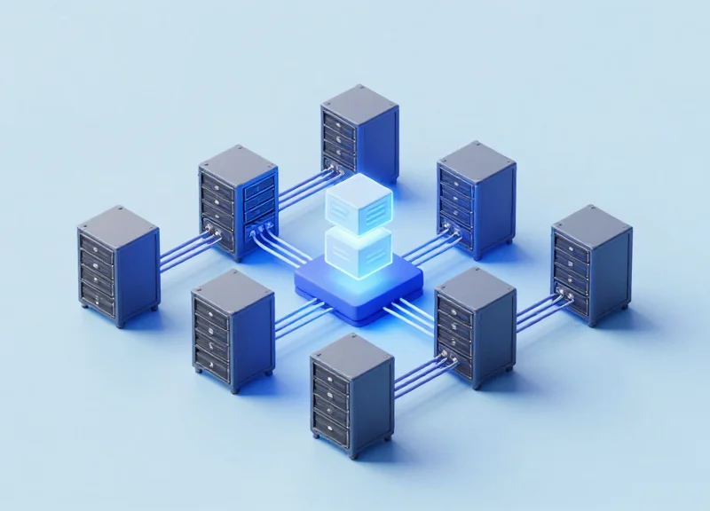 Isometric view of a warehouse edge computing system