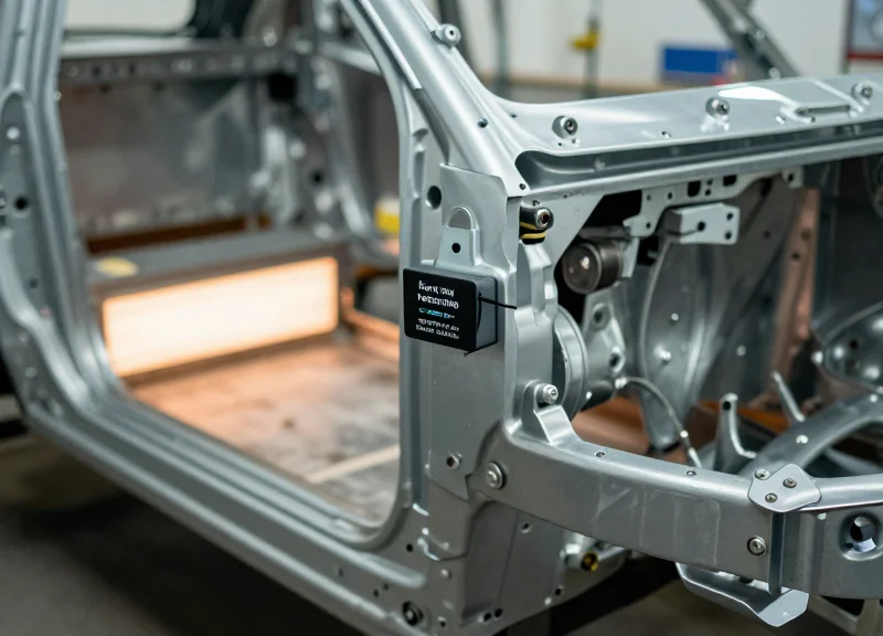 RFID tag being used on a hot automotive paint production line